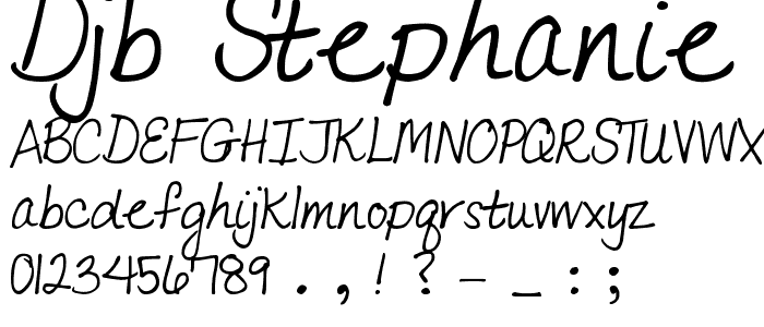 DJB STEPHANIE G print font